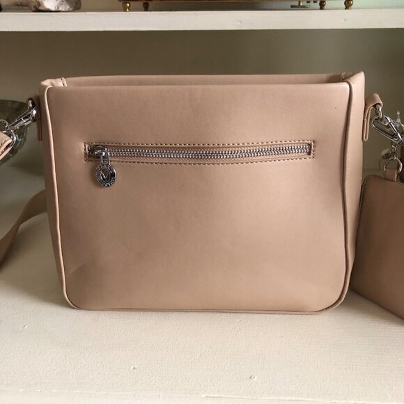 NEW VALENTINO Orlandi Vegan Leather Shoulder Crossbody Bag with Wallet Taupe - Picture 6 of 13
